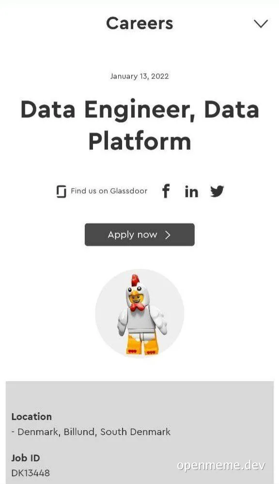 job listing with chicken robot