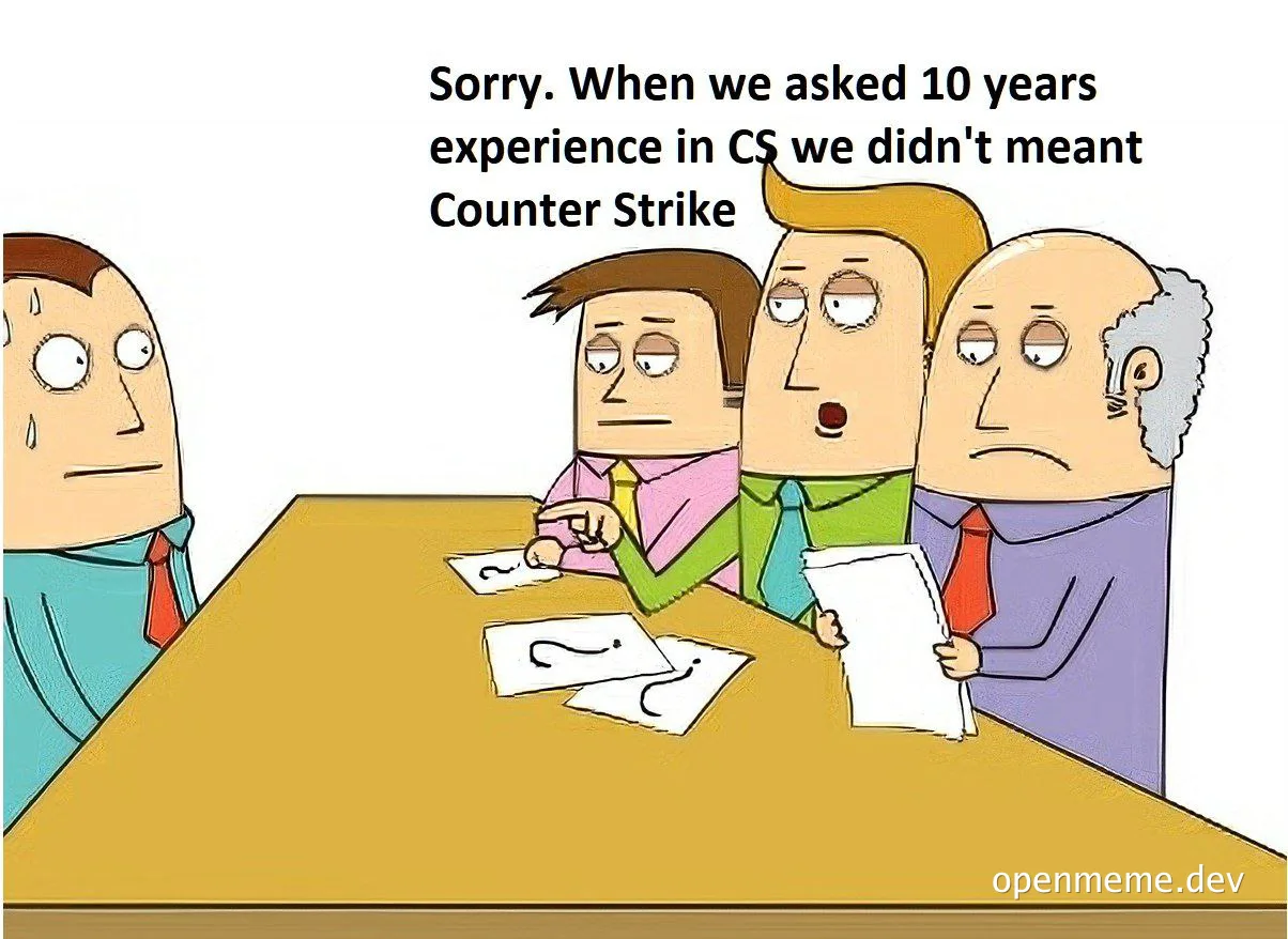 cartoon of four men sitting at a table looking confused
