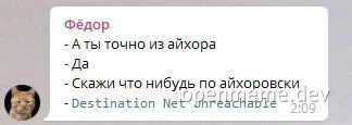 russian conversation about unreachable network