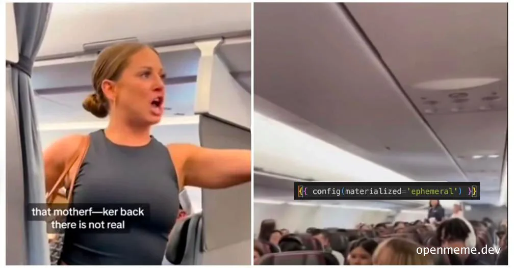 angry woman on airplane pointing and shouting
