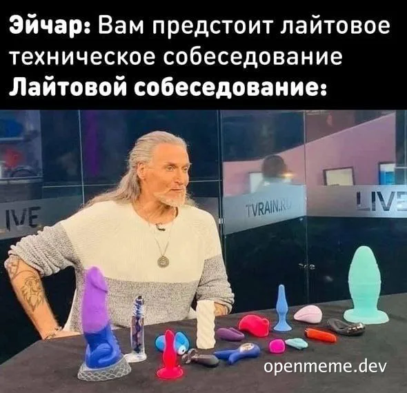 a man sitting at a table with various sex toys