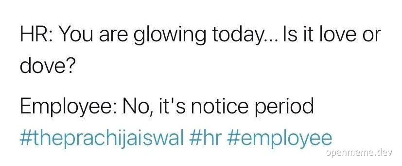 HR and employee conversation about glowing at work
