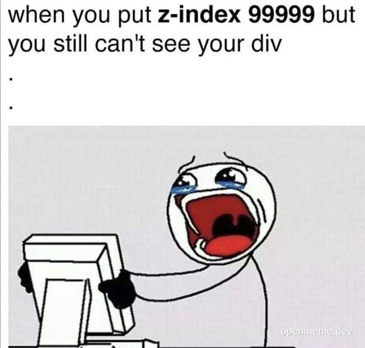 angry developer with high z-index problem