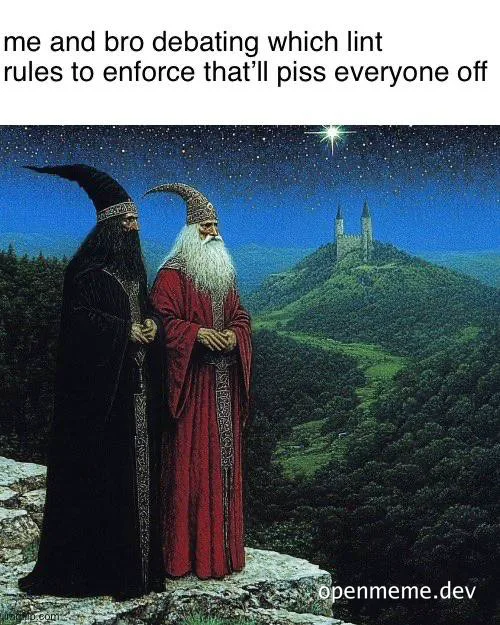 Two wizards debating lint rules