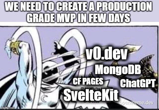 Superhero juggling multiple tech tools for MVP development