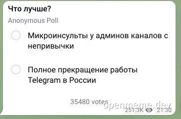 Anonymous poll meme with two options
