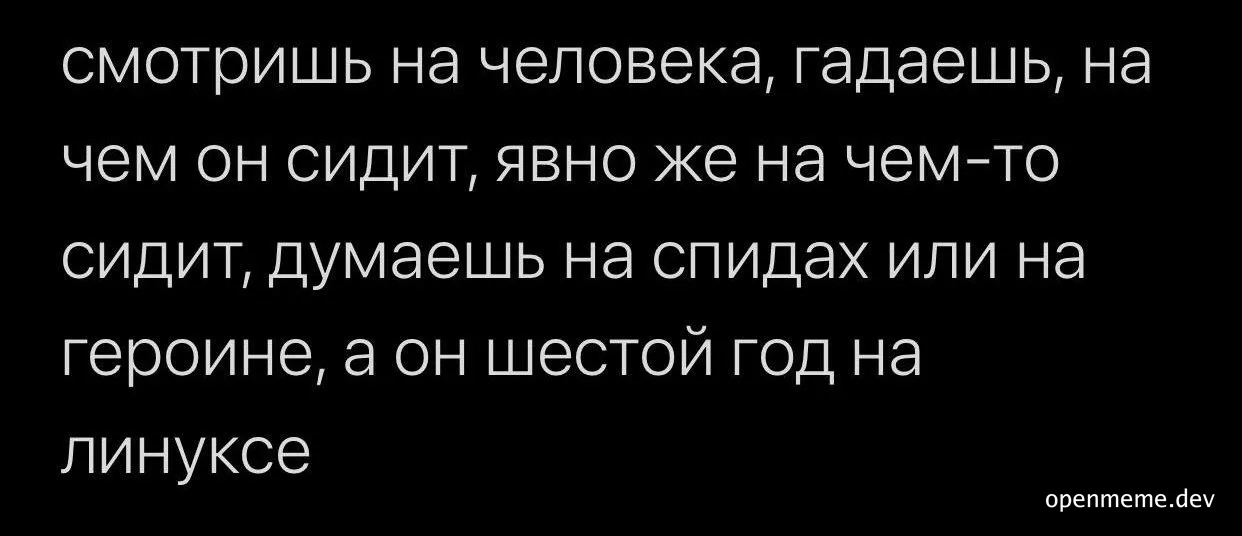 russian linux meme about guessing what someone is using