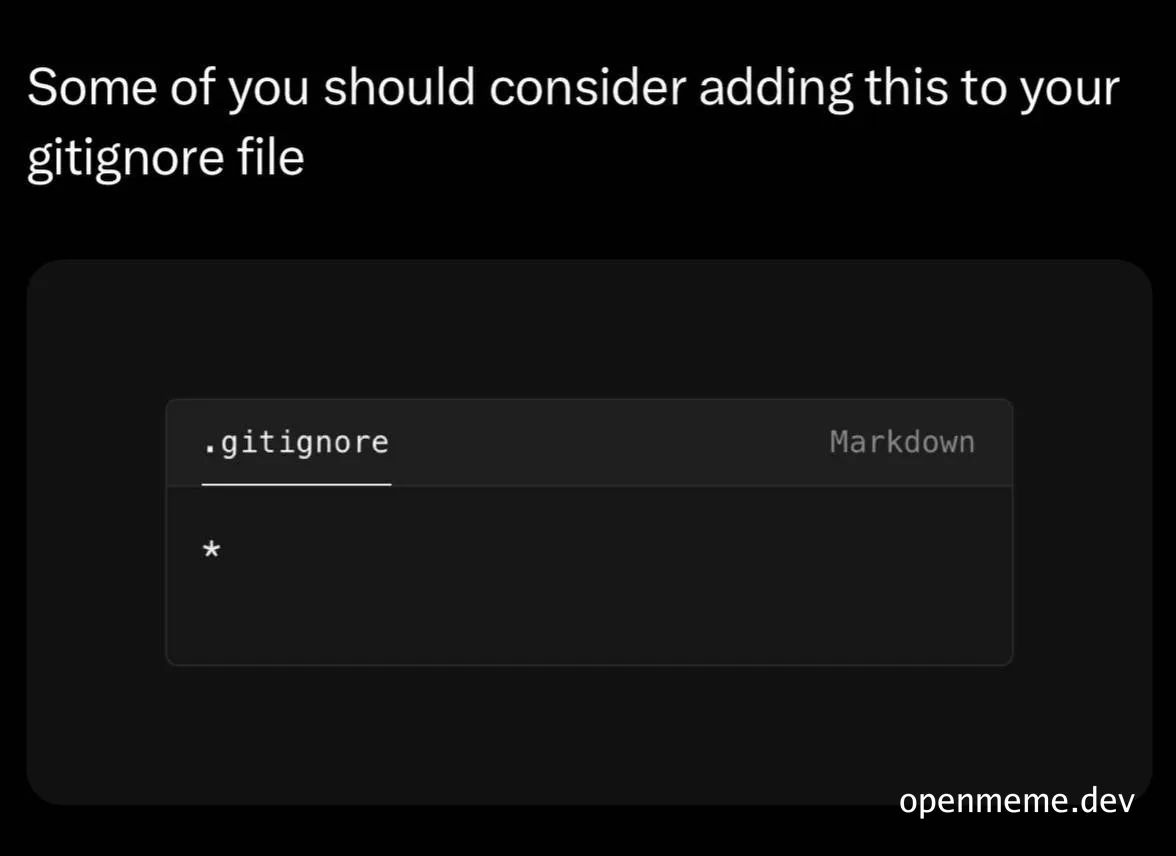 a screenshot of a .gitignore file with a single line containing an asterisk