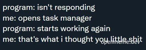 program isn't responding meme