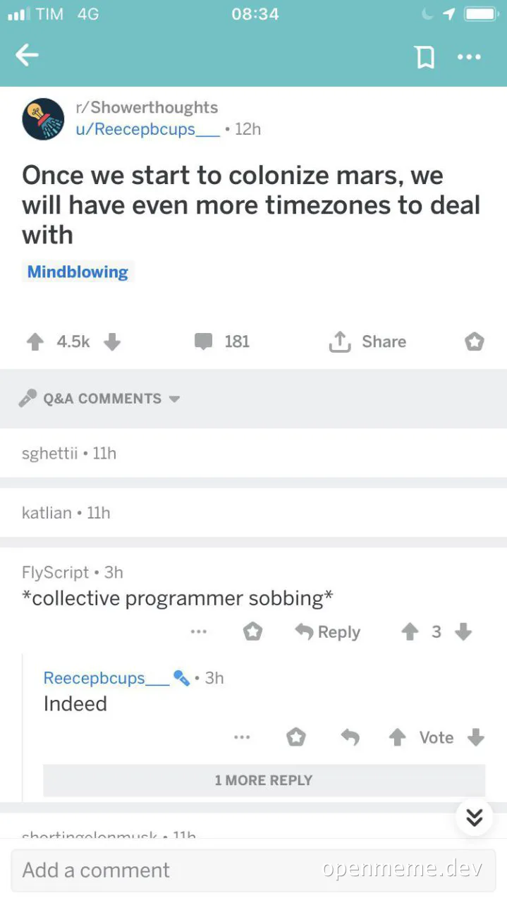 programmer reaction to mars colonization timezones