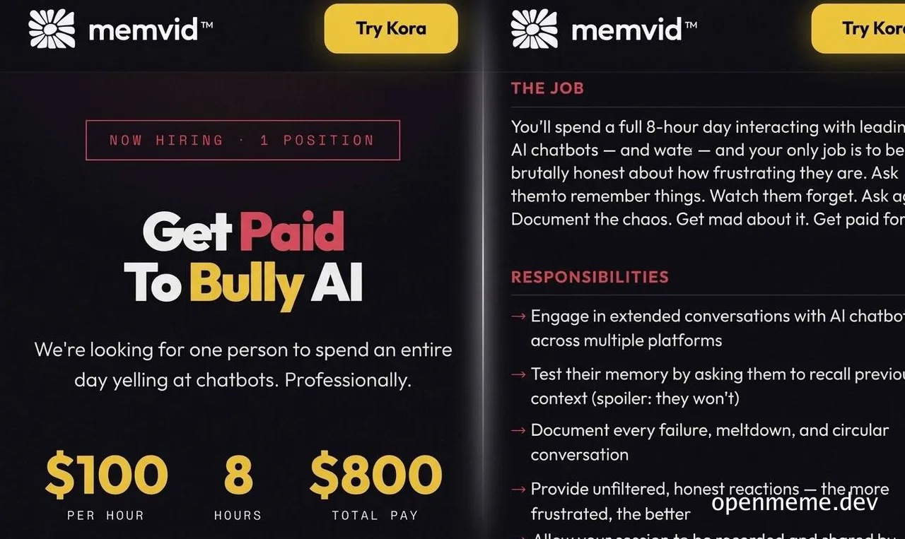 Job posting for a position where you get paid to bully AI chatbots