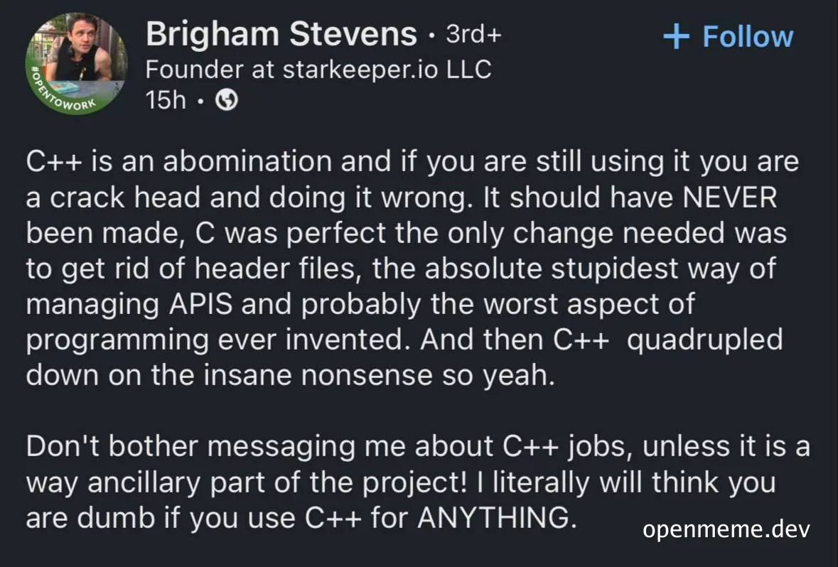 angry programmer rant about C++