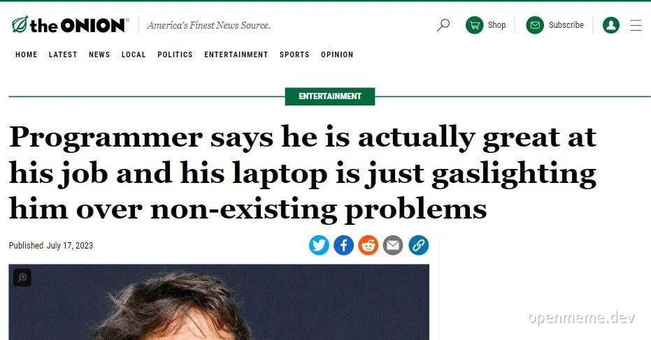 Programmer says laptop is gaslighting him