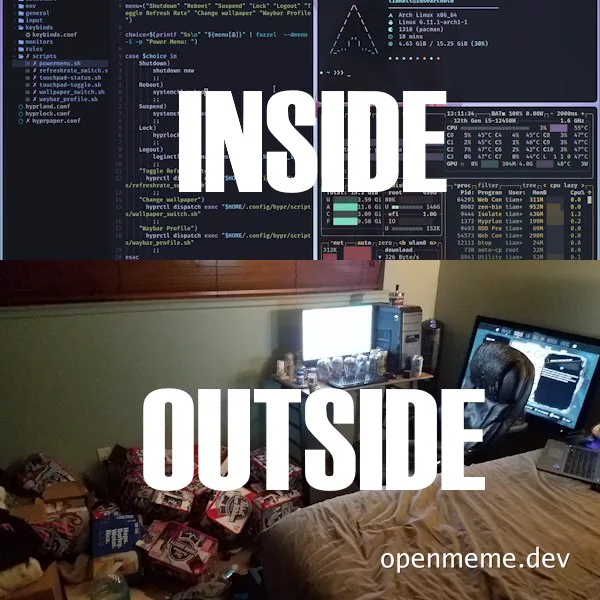 Inside vs outside life as a coder