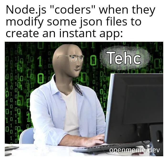 a bald man with glasses sitting at a computer with a confused expression