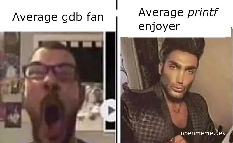 gdb vs printf meme