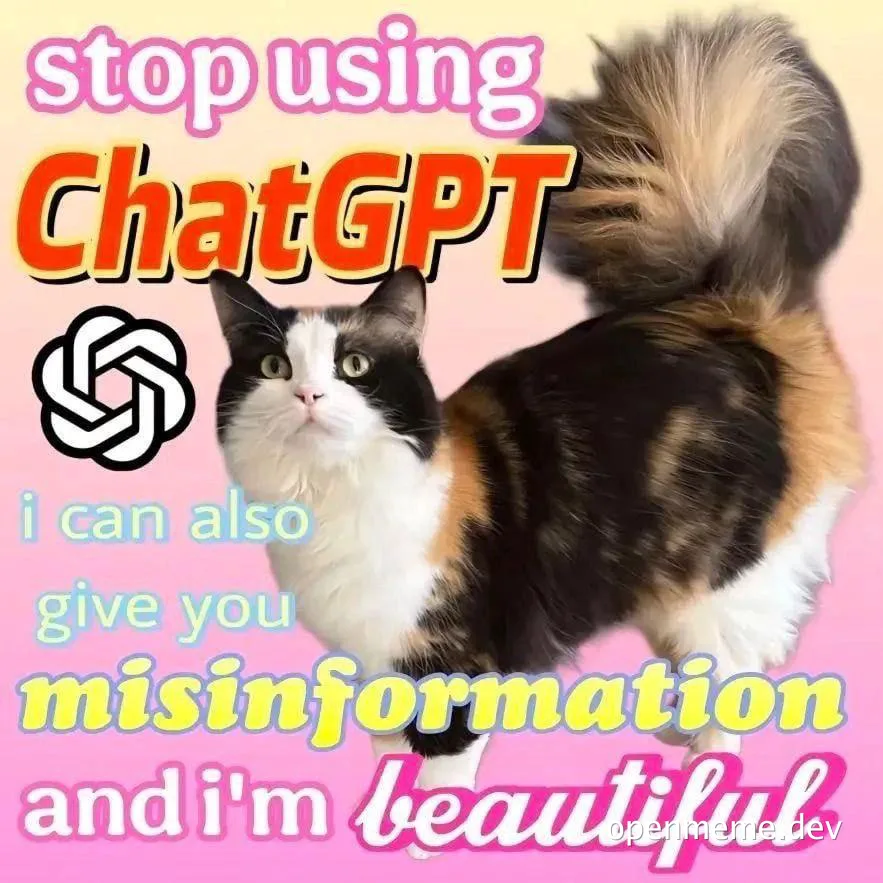 cat says stop using ChatGPT